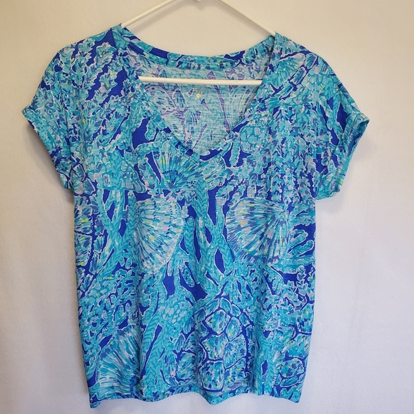 Lilly Pulitzer Daley Tee Xsmall Oversized Tortuga Time Turtles Beach Preppy M - Picture 3 of 15